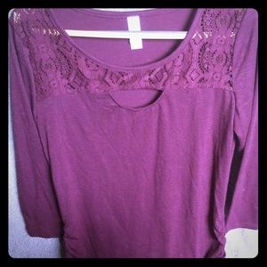 💀 Burgundy 3/4 sleeve shirt